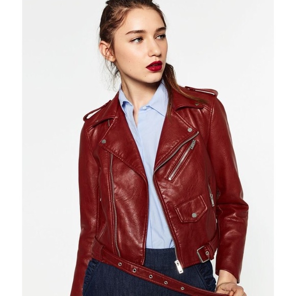 cropped biker jacket zara